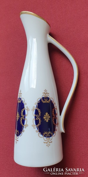 Elegant echt cobalt German porcelain vase with blue gold pattern with gold edge