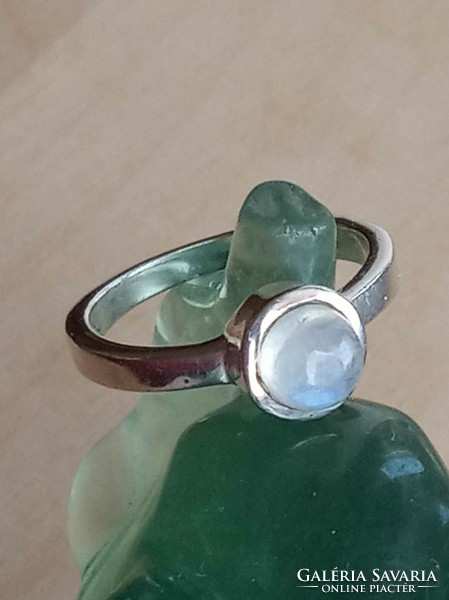 Rainbow moonstone ring 56 in 925 sterling silver