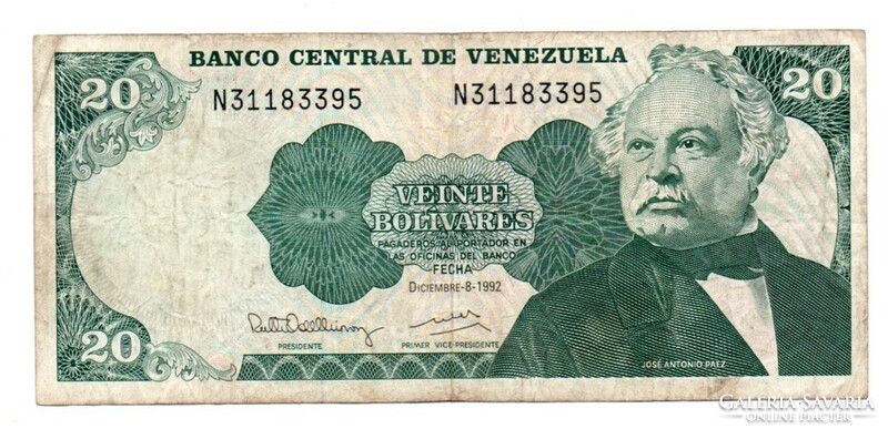20     Bolivares   1992     Venezuela