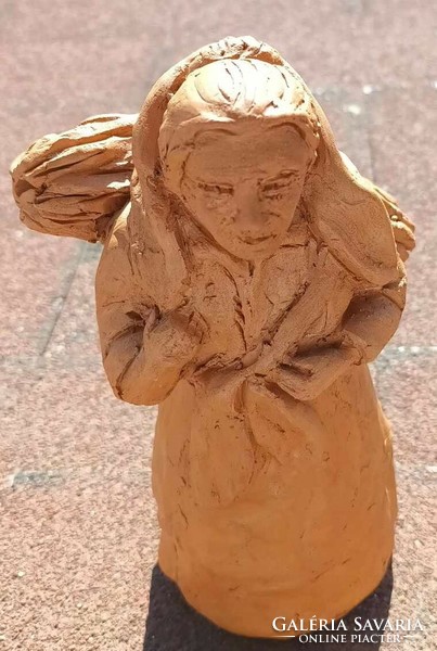 Incense barrel terracotta ceramic figurine