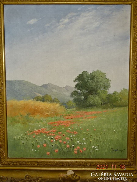 Gyula Zorkóczy (1873 - 1932): highland landscape with flowering poppies