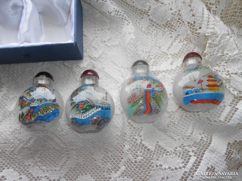 4 Chinese perfume bottles painted on the inside - the price is for 1 piece