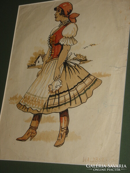 Popular dresses with signature watercolor around 1930-40