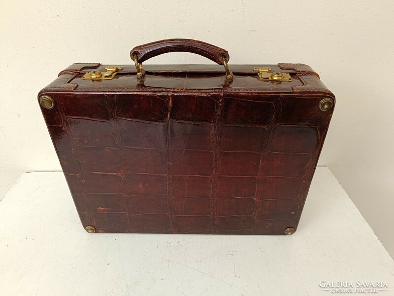 Antik elegáns ruhás bőrönd koffer jelmez film színház kellék nagyon szép állapot 750 8692