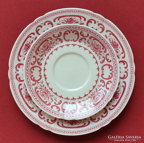 Arzberg Hutschenreuther német porcelán reggeliző tányérpár hiányos csészealj kistányér tányér