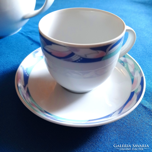 German Graf von Henneberg hot chocolate/tea porcelain cup + saucer