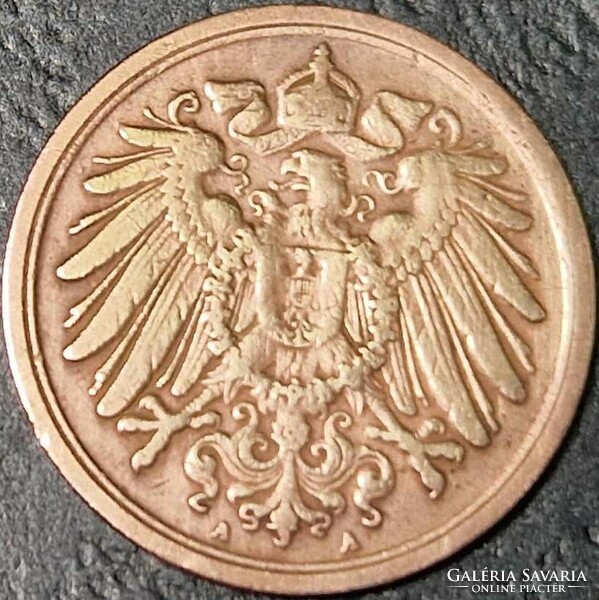 Germany 1 pfennig, 1900 mint mark 