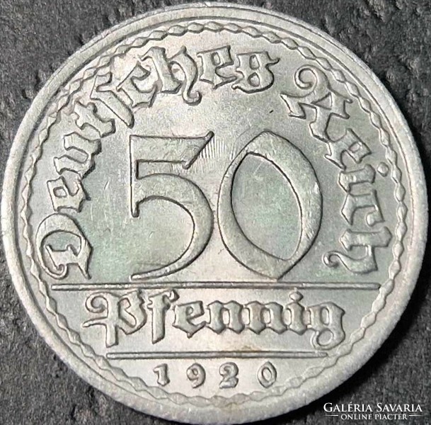 Németország, 50 pfennig, 1920. F