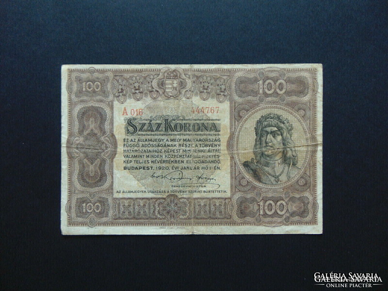 100 korona 1920 A 016