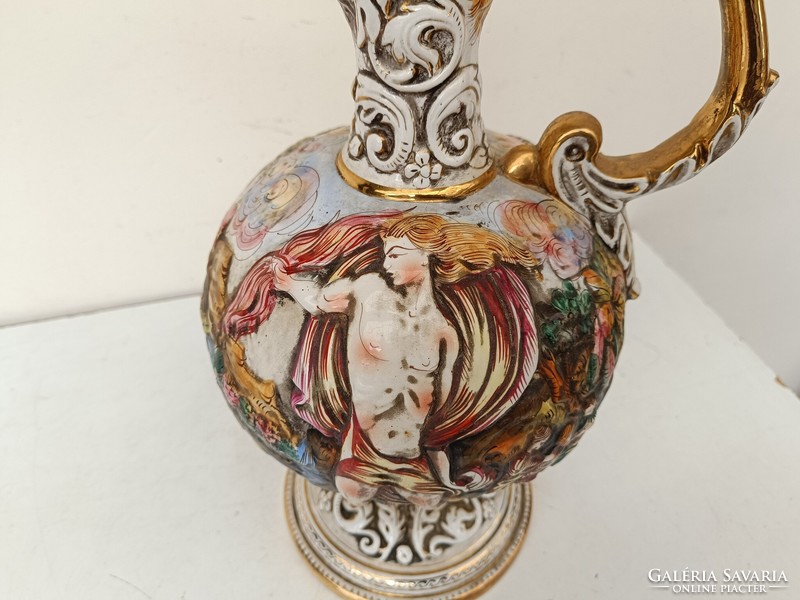 Antique capodimonte capo di monte richly gilded porcelain water jug 852 8756