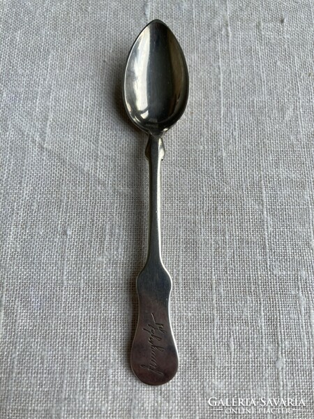 Violin shaped silver coffee spoon from an officer's set