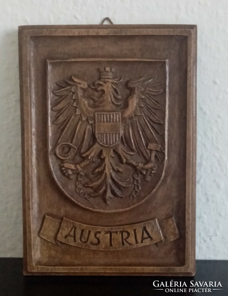Hand-carved wall decoration, coat of arms of Austria for sale