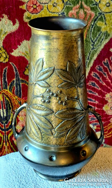 Kézzel kalapált váza, Albert Mayer, WMF, 37 cm