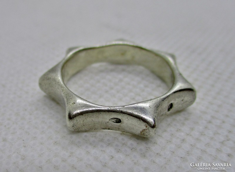 Special shape silver wedding ring