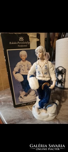 Large hand-painted Rococo figure
