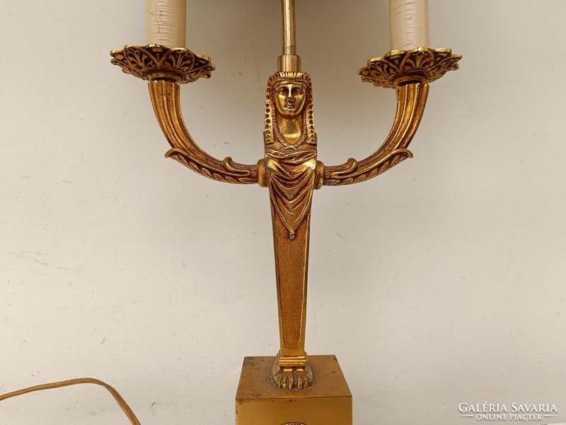 Antik empire empír stílus réz szerelékes asztali lámpa búrával 864 8707