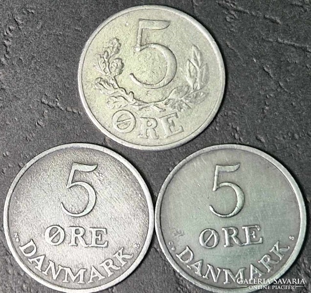 Denmark 5 cent lot (3 pieces)