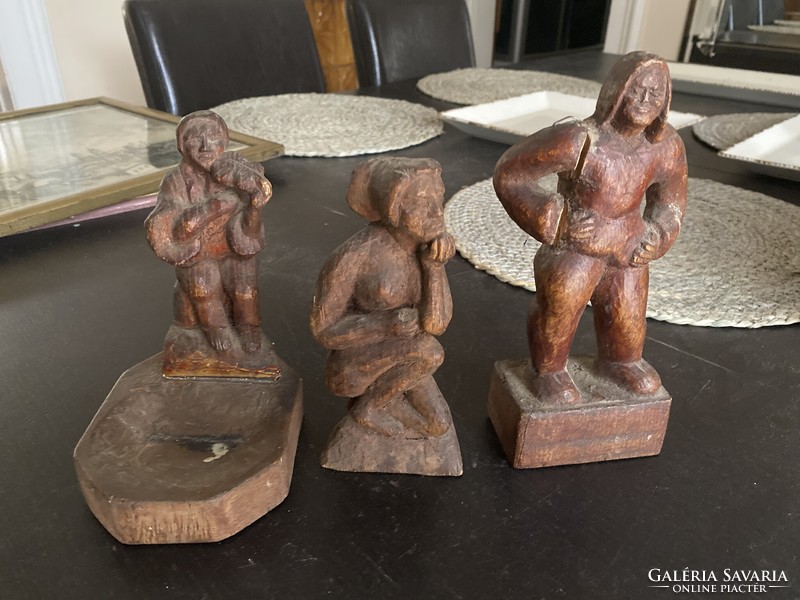 János Horváth: three wooden sculptures