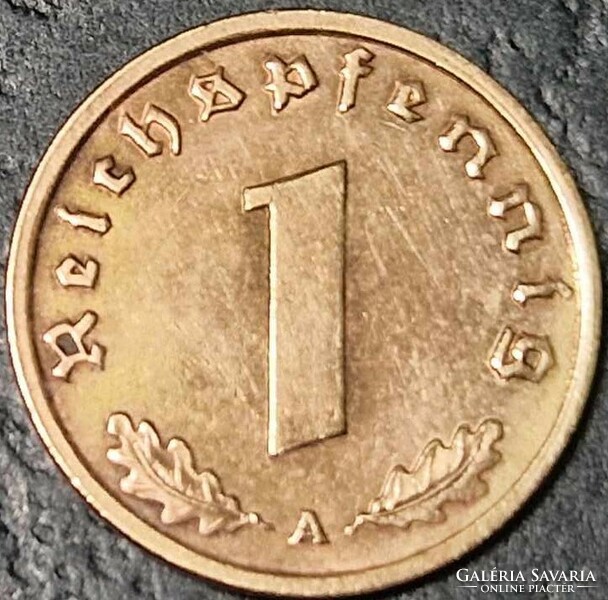 Németország - Harmadik Birodalom 1 reichspfennig, 1939 Verdejel ''A'' - Berlin