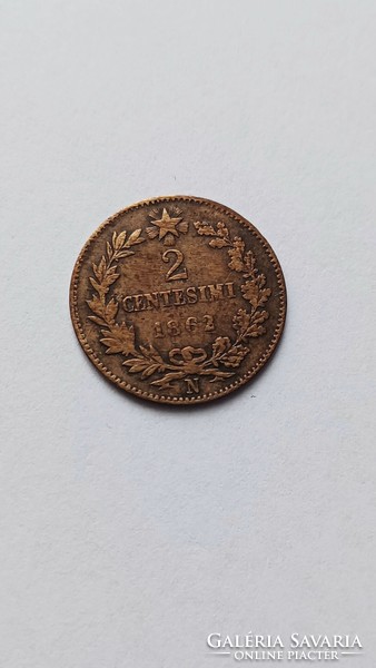 2 Centesimi 1862 n, Italy