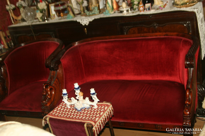 Antique gooseneck lounge set
