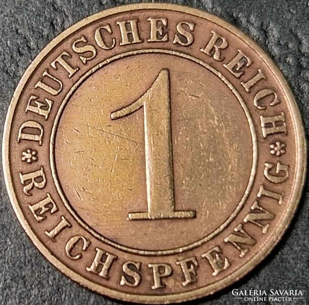 Germany 1 reichspfennig, 1928 mint mark 