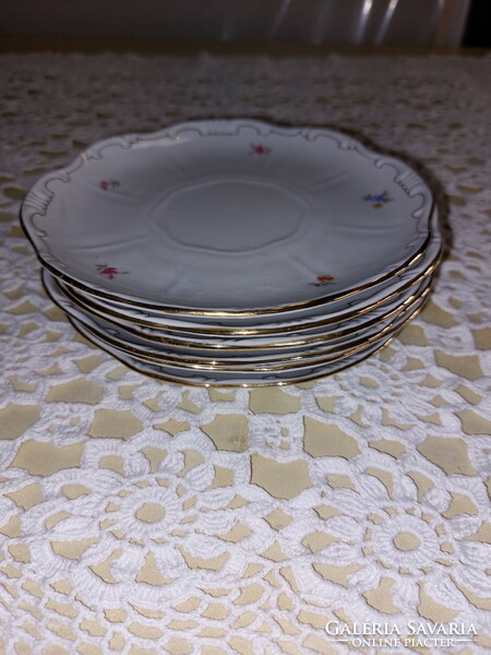 Zsolnay porcelain teacup plates, 6 pcs