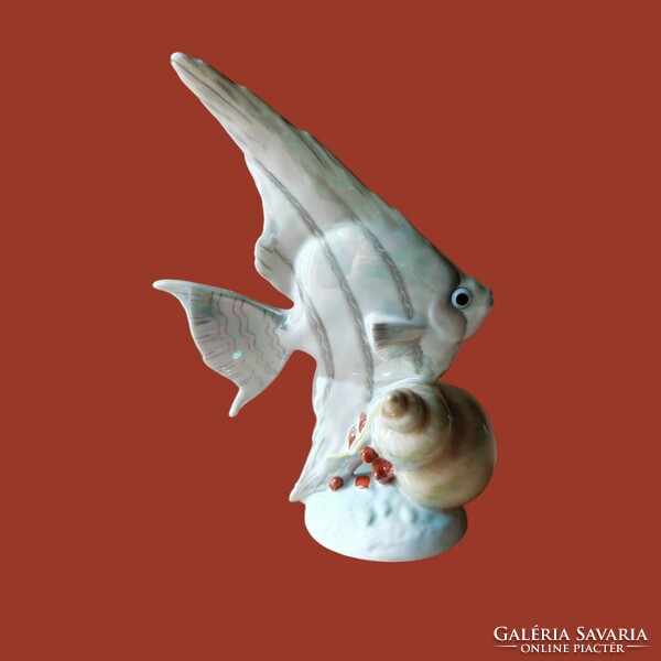 Drasche/Kőbánya porcelán vitorláshal csigával