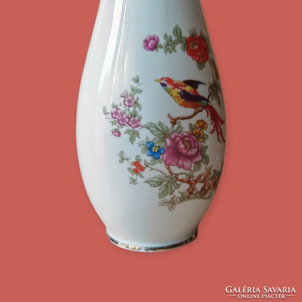 Hollóházi paradicsommadaras porcelán váza