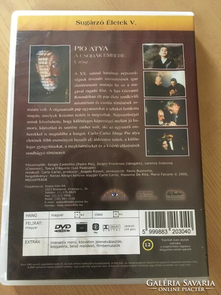 Sergio Castellito: Pio atya - A csodák ember I. rész DVD