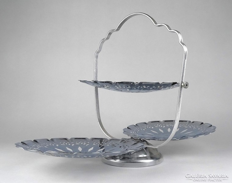 1R098 retro collapsible tiered metal centerpiece serving bowl 25.5 X 21 x 39 cm