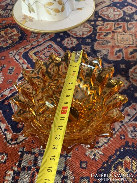 Very nice amber-colored glass bowl, offering