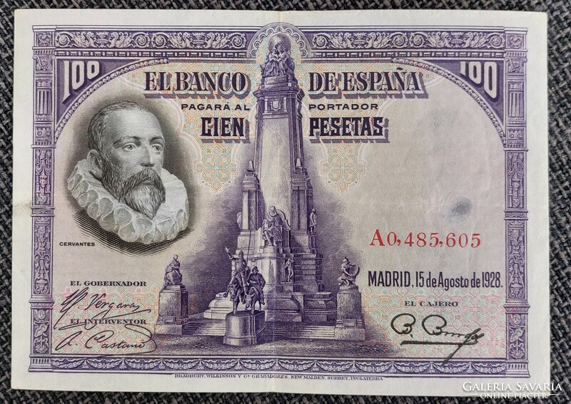 Spanyolország 100 peseta, 1928-as bankjegy