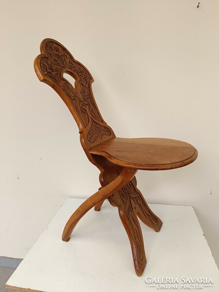 Antik faragott keményfa szecessziós jugendstil bútor összecsukható szék 841 8749