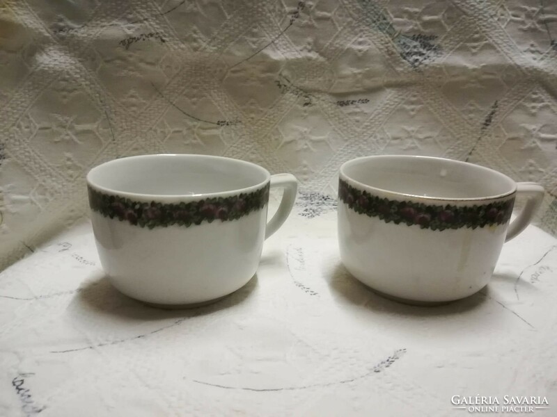 Two identical porcelain tea cups