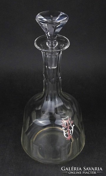 1N713 antique polished monogram corked glass 26.5 Cm