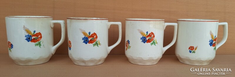 Old poppy pattern granite mug set