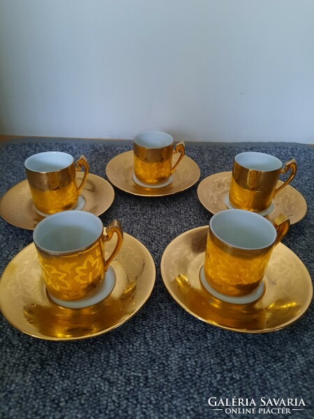 Herend coffee cup + base 5 pcs