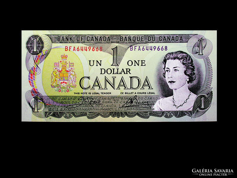 Unc - $1 - Canada - 1973 ....+ Ii. With the likeness of Elizabeth