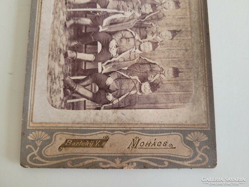 Old antique monarchy photo hussar military group photo cardboard photo bartcky victor photographer Mohács