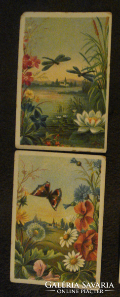 2 litho advertising cards triumph coffee alexander schmidl butterflies