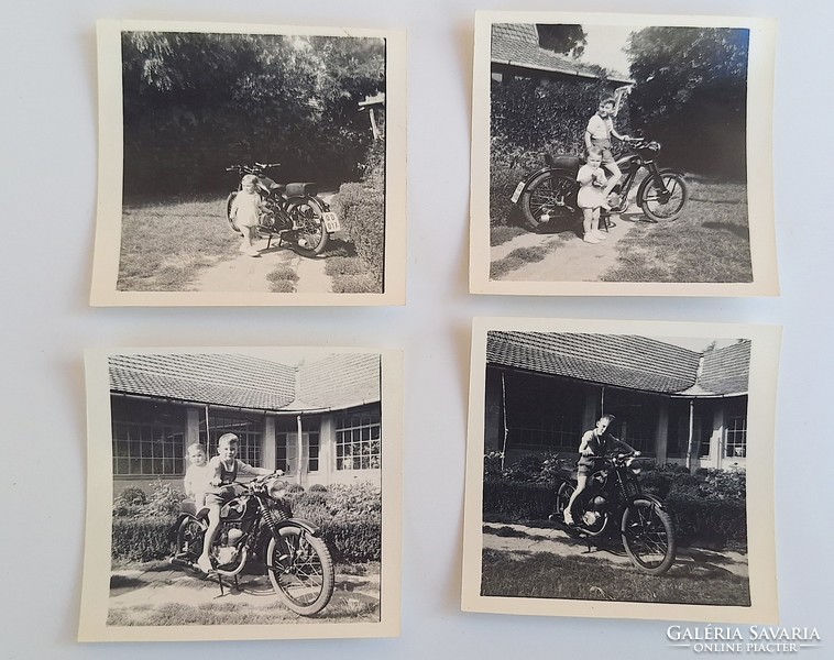 4 darab régi fotó motorkerékpár , motor