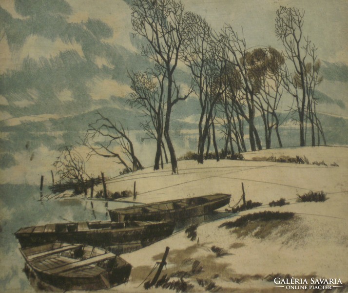 Máté lajos Csurgói (1931-): melting / boats on the Danube
