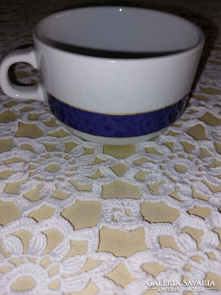 Alföldi kék-arany csíkos teás, leveses csésze, 1db
