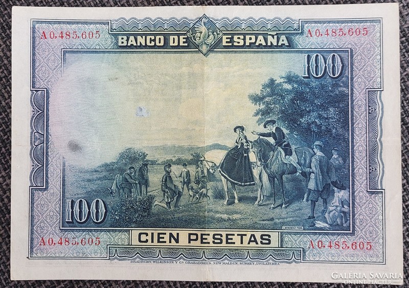 Spanyolország 100 peseta, 1928-as bankjegy
