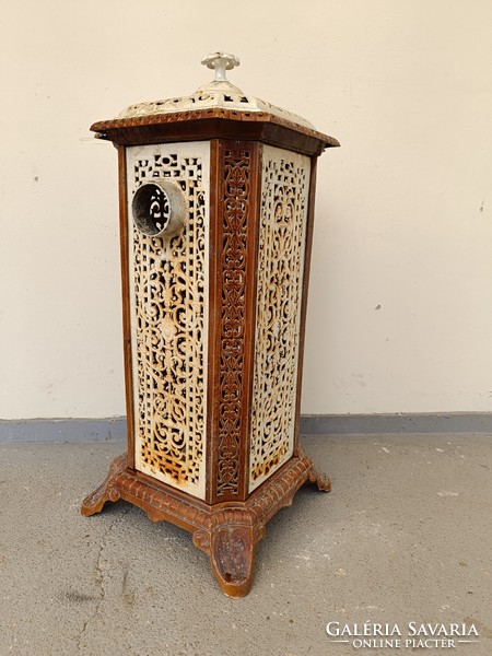 Antique stove, openable, enameled iron frame, brown white interior without crack at the foot 828 8805