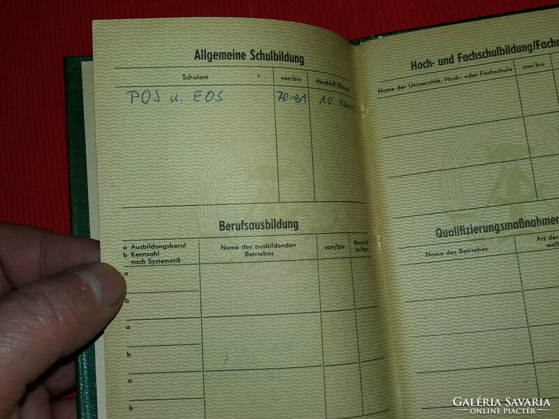 Old 1980.Ddr ndk work and social insurance book condition according to the pictures