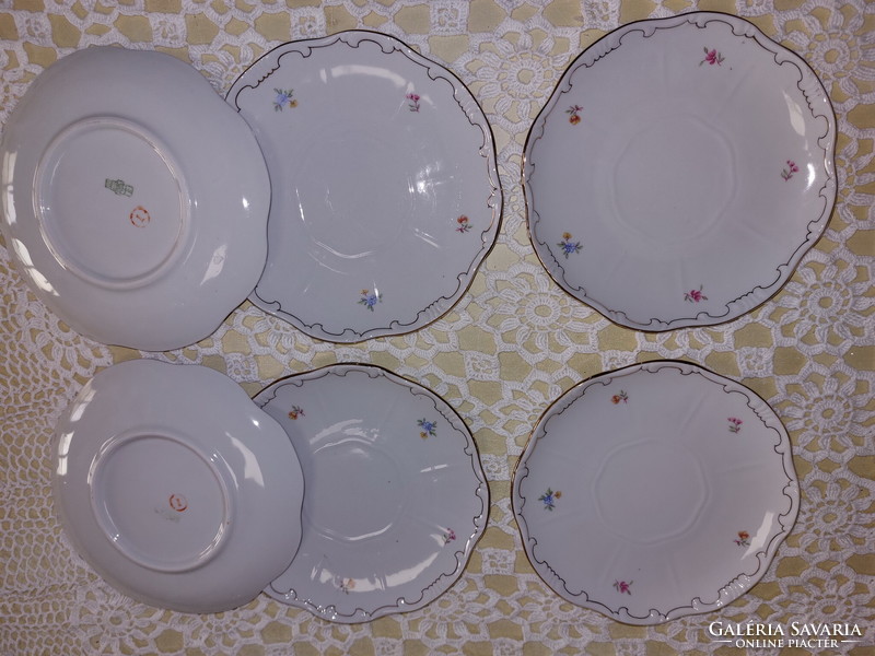 Zsolnay porcelain teacup plates, 6 pcs