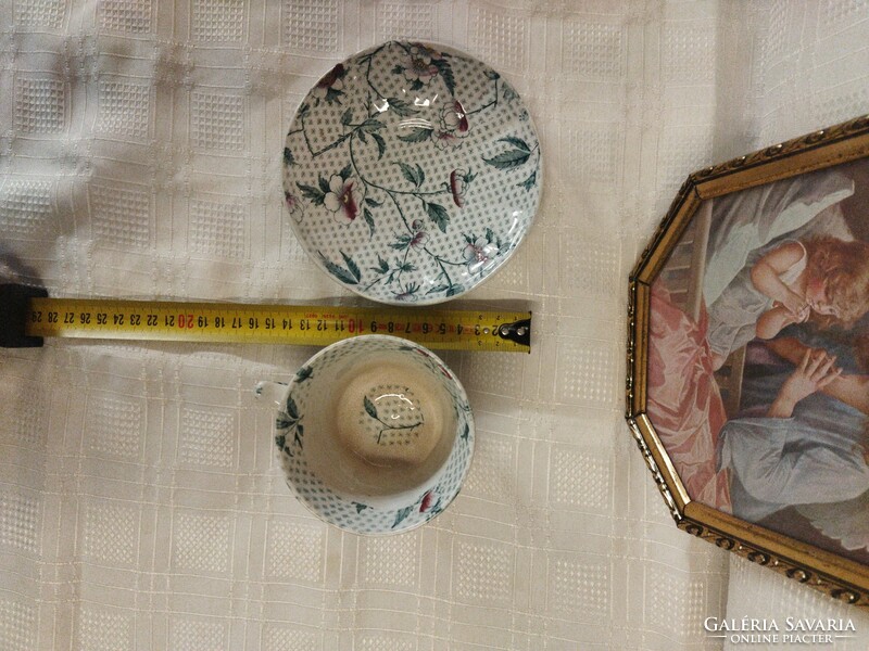Extremely rare early English transferware hand painted