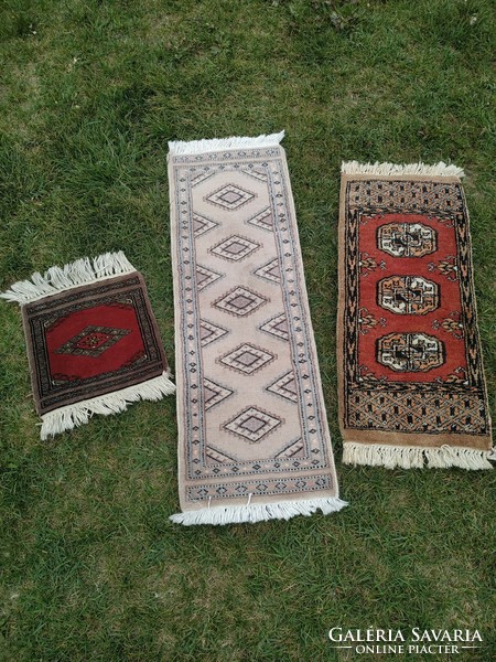 3 hand-knotted small carpets together